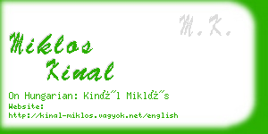 miklos kinal business card